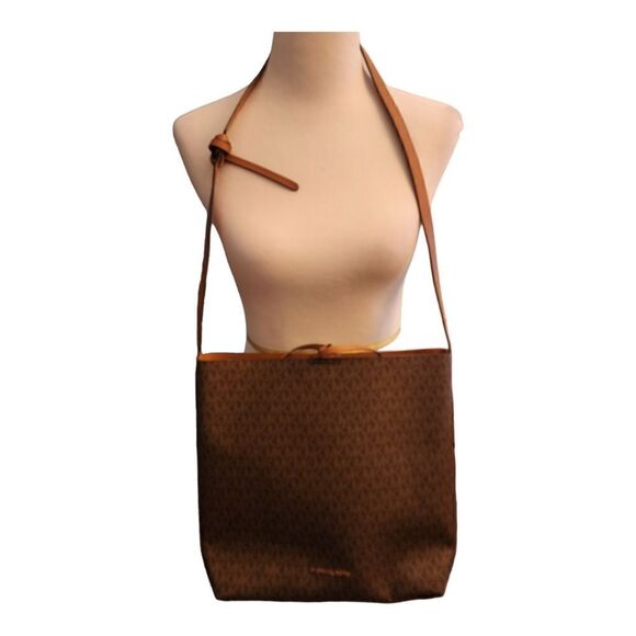 Michael Kors MK Brown Monogram Brown Shoulder Bag - Picture 1 of 7